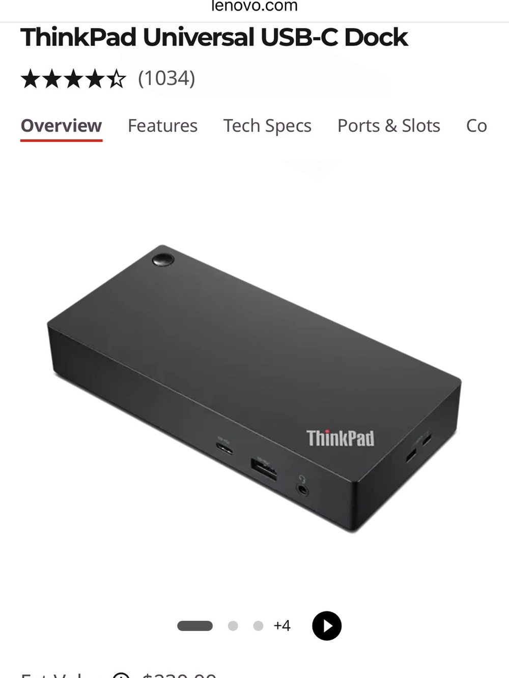 Lenovo ThinkPad Universal USB-C Dock — Black